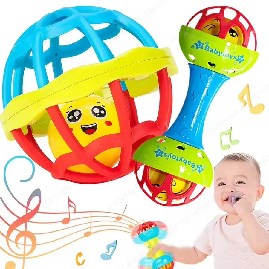 5/10pc Baby Rattles 0 12 Months Baby Educational Toys Shaker Grab Spin Set Sensory Educational Newborn Gift for Infant Boy Girls - 5