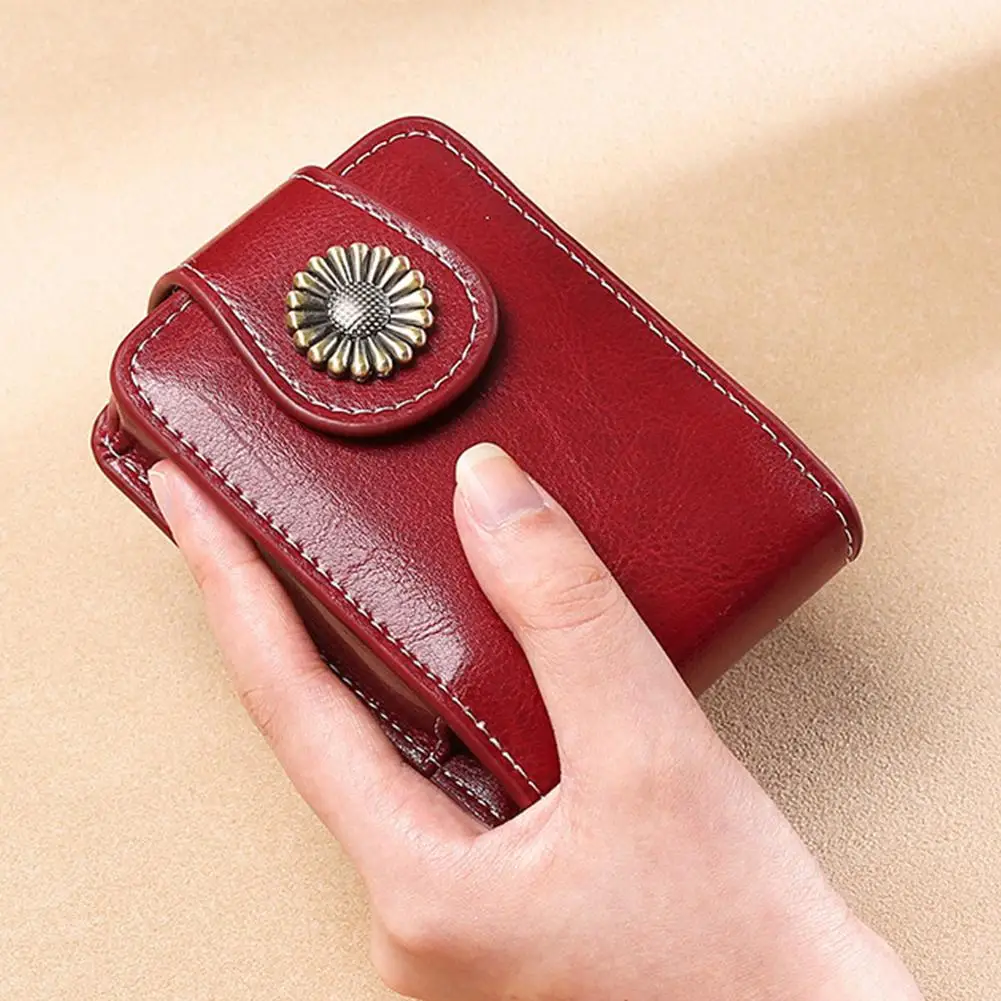 Leather Portable Lipstick Organizer Case with Mirror