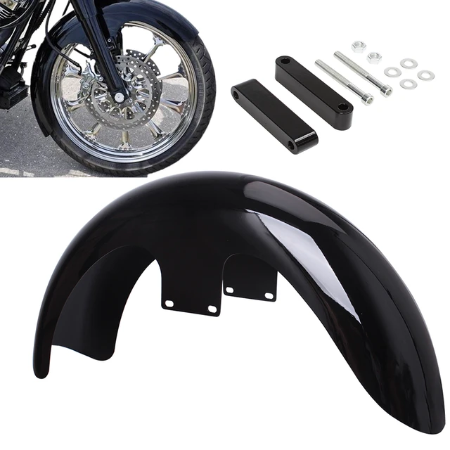 すずらん ハーレー バイク光沢黒 ABS プラスチック 21インチ ホイール