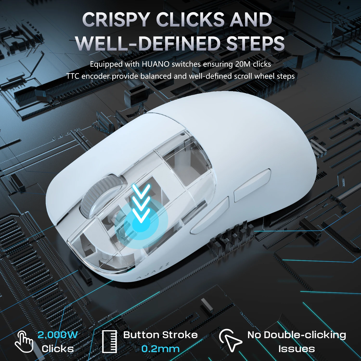 アラジン　みっちっち Attack Shark x AJAZZ AJ099 Wireless Gaming Mouse, Ultra-Light (56g