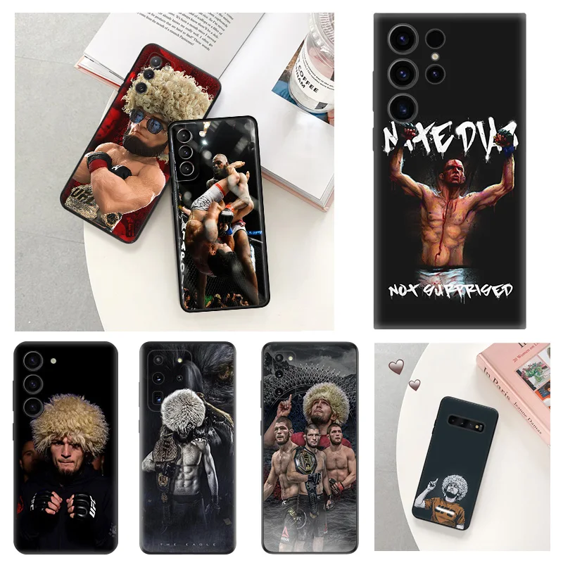 Custodie Per Telefoni Per Samsung S20 Fe S21 Ultra S22 5G S23 Plus S10 Note 20 10 Lite 9 Khabib Nurmagomedov Cover Antigoccia Morbida Nera