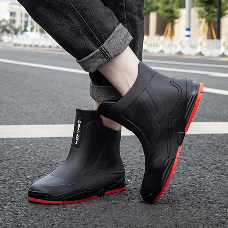 Men's Rain Boots Waterproof Shoes Fishing Husband Galoshes Man