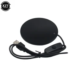 Compact USB-Powered Smart Mug Warmer & Heating Pad (Black)