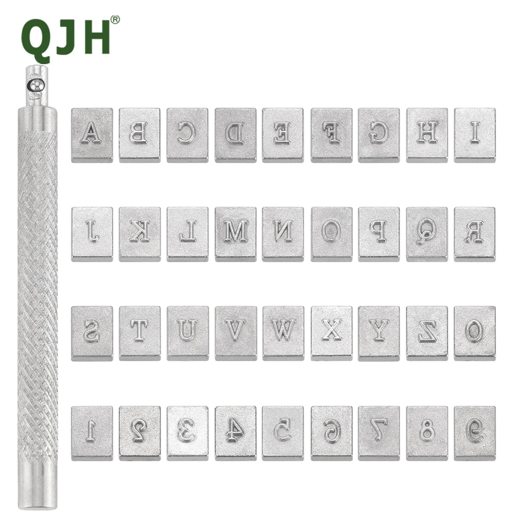 37 Pcs Number and Letter Stamp Set (A-Z + 0-9) Punch Imprinting Metal Stamping kit Leather Belt Bag Plastic Wood
