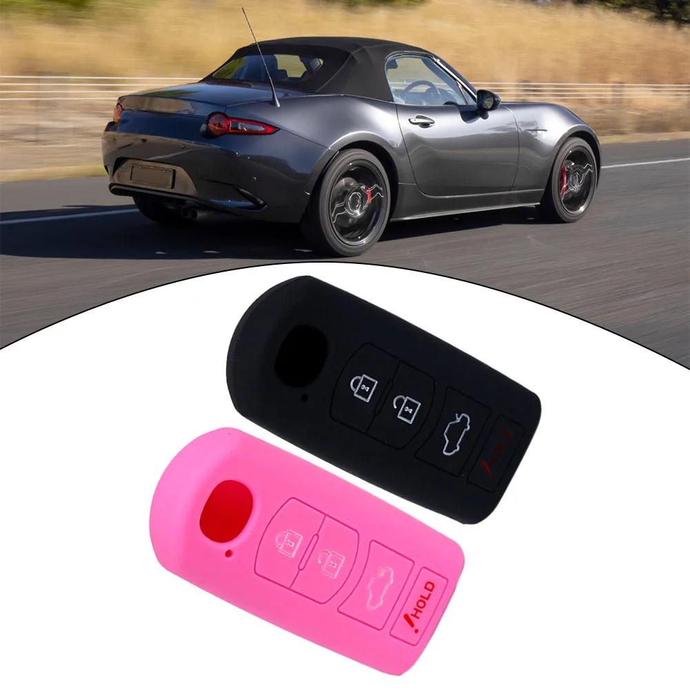 1Pc Car Key Case Cover Silicone Fob Remote Smart Key Shell Per Miata 2018 2019 Per Mazda 6 Per Mazda 2