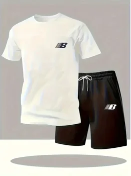 Completo Sportivo Estivo da Uomo: T-shirt a Maniche Corte Traspirante + Pantaloncini, Set Casual Leggero e Confortevole in 2 Pezzi