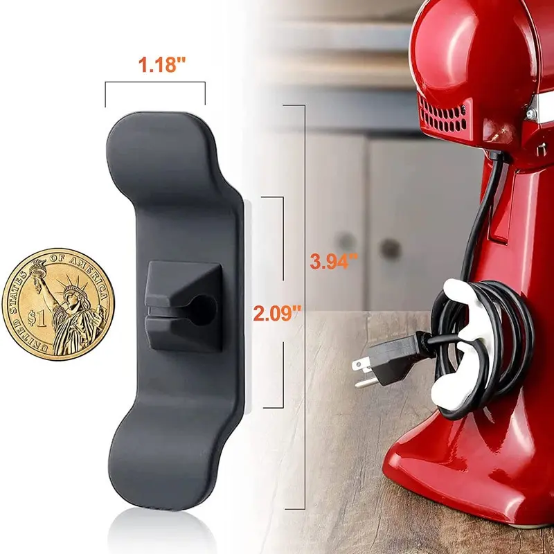Cord Wrapper Kitchen Storage Wire Organizer Clip Holder Self Adhesive Coffee Machine Kitchen Appliances Winder Fixed 6 Pcs cord winder organizer cable organizer