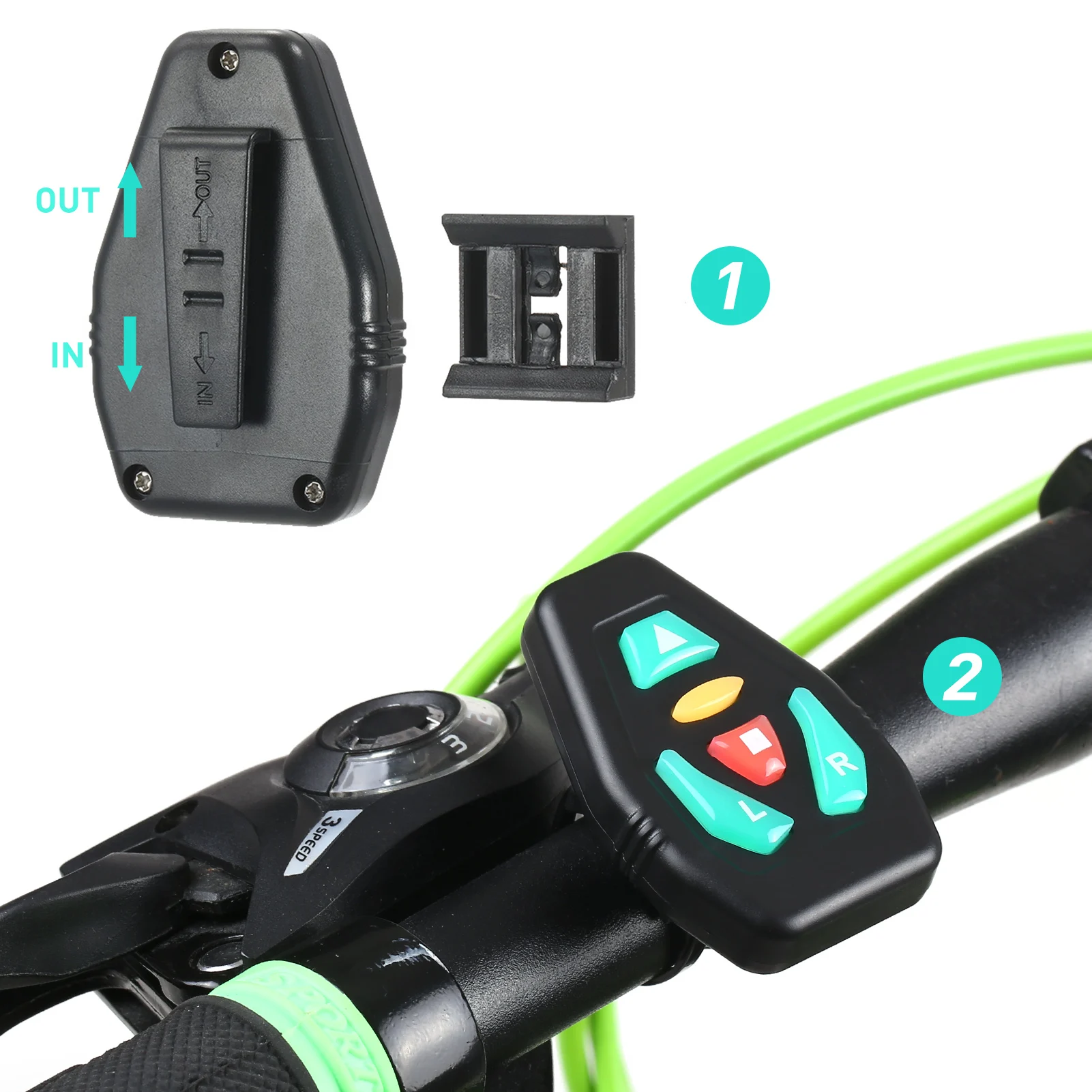 USB Rechargeable LED Turn Signal Reflective Bike Pack with Remote Control