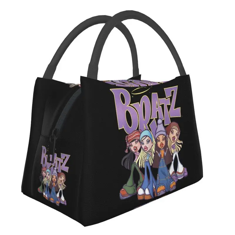 Custom Bratz Doll Insulated Lunch Bag for Women Portable Cartoon