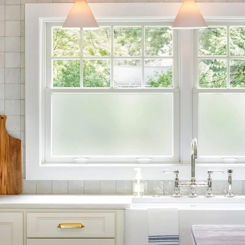 Window Film Window film frosted glass privacy film glue-free bathroom static sticker sunshade heat insulation home wall sticker