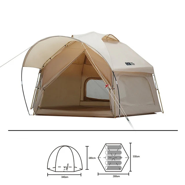 Integrated Hexagon Tent Outdoor Camping Bionic Design Large Space