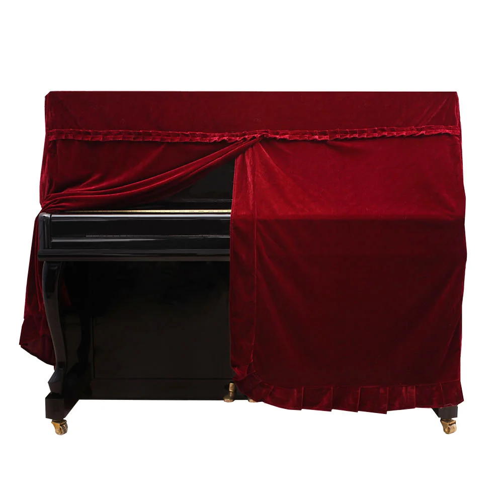 Velvet Piano Cover Full Cover Upright Piano Dust Protection for Home Musical Instrument Accessories Decorations piano keyboard cover,piano keyboard covers