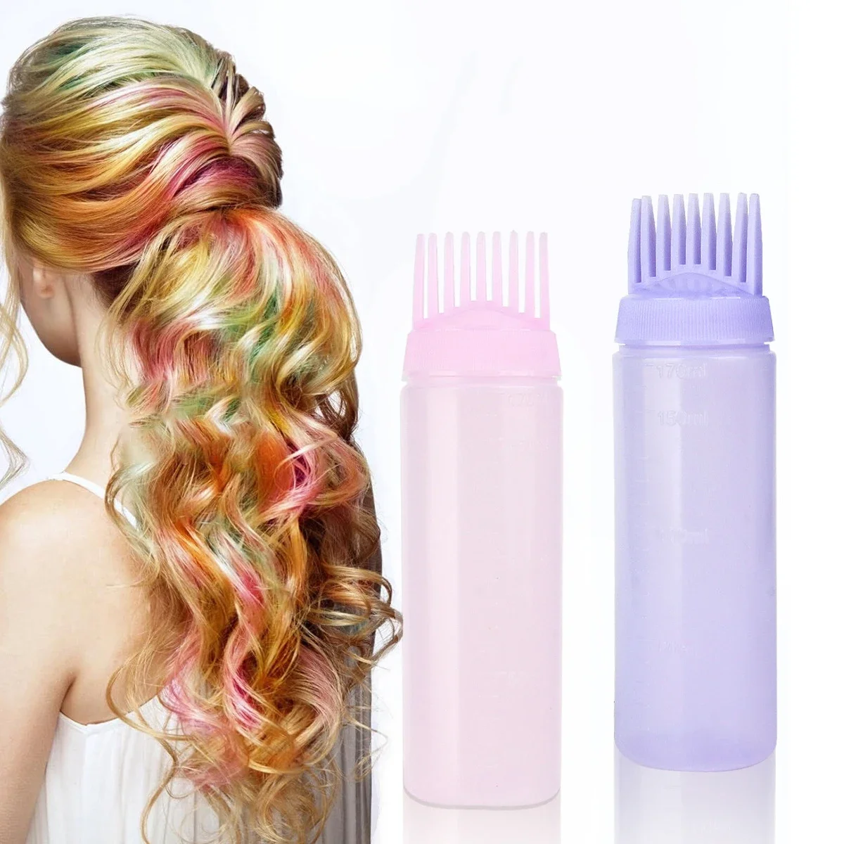 Plastic Hair Dye Applicator Bottle for Salon Styling