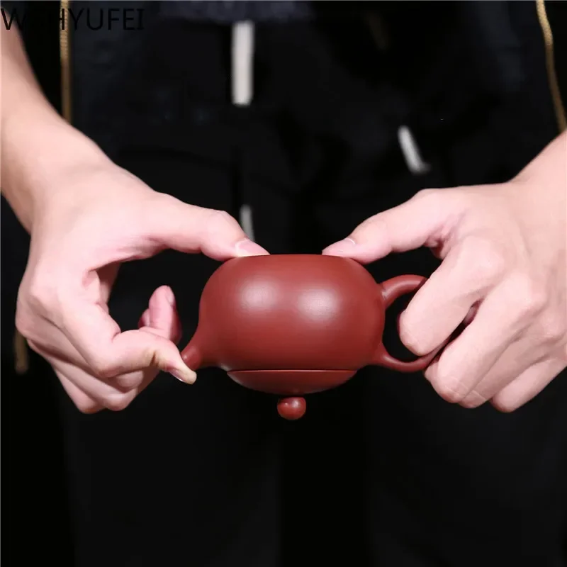 

WSHYUFEI Chinese Pure Handmade Purple Clay Xi Shi Pot Famous Dahongpao mud Zisha Teapot Tea set 188 ball hole filter 140ml