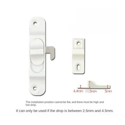 Enhanced Universal Plastic Folding Screen Door Latch with Anti - Theft Lock (White)