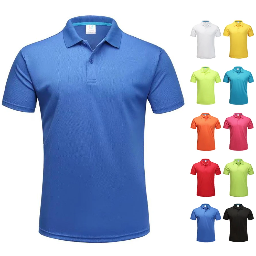 Blank Dry Fit Golf Shirts Men Breathable Polyester Quick Dry Polo T Shirt Unisex Sport Collar T-shirt Playeras Polos Pour Hommes