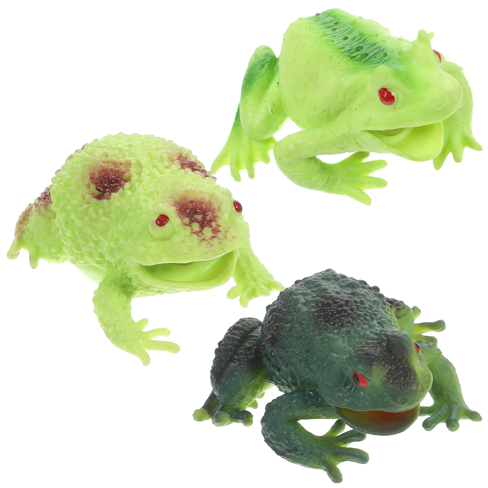 

3 Pcs Toys Sensory Party Squeeze Stress Toad Frog Animal Hand Strength Vent Relief Simulated Stretch