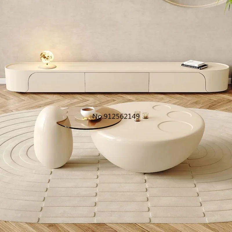 

cute cream style white net red creative cat claw round living room home small apartment coffee tables furniture living room