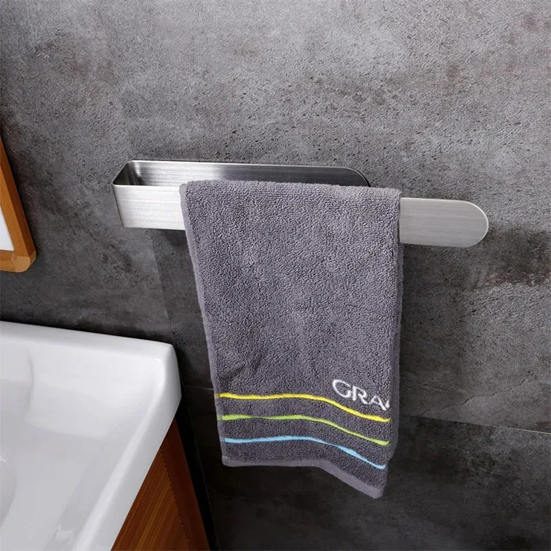 Towel Rack Non-punched Towel Rack Bathroom Self-adhesive Bathroom Kitchen Hand Household Items towel rack towel holder