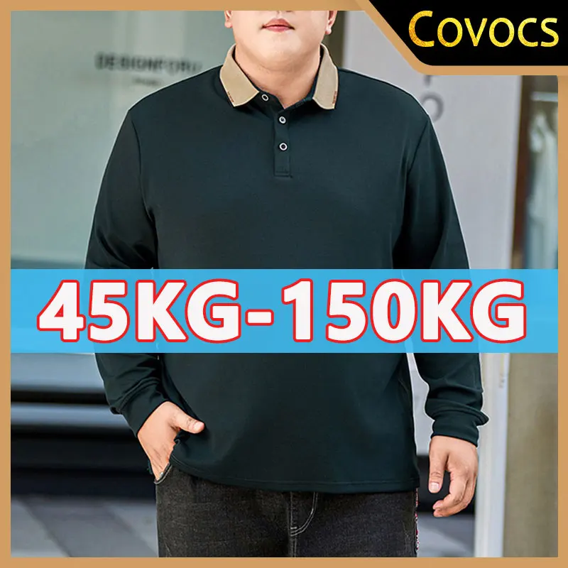 Polo d'affaires à manches longues pour hommes, grande taille 7XL 8XL 9XL, hauts d'automne, respirant, décontracté, pour gymnastique, Jogging, Golf, randonnée, ample
