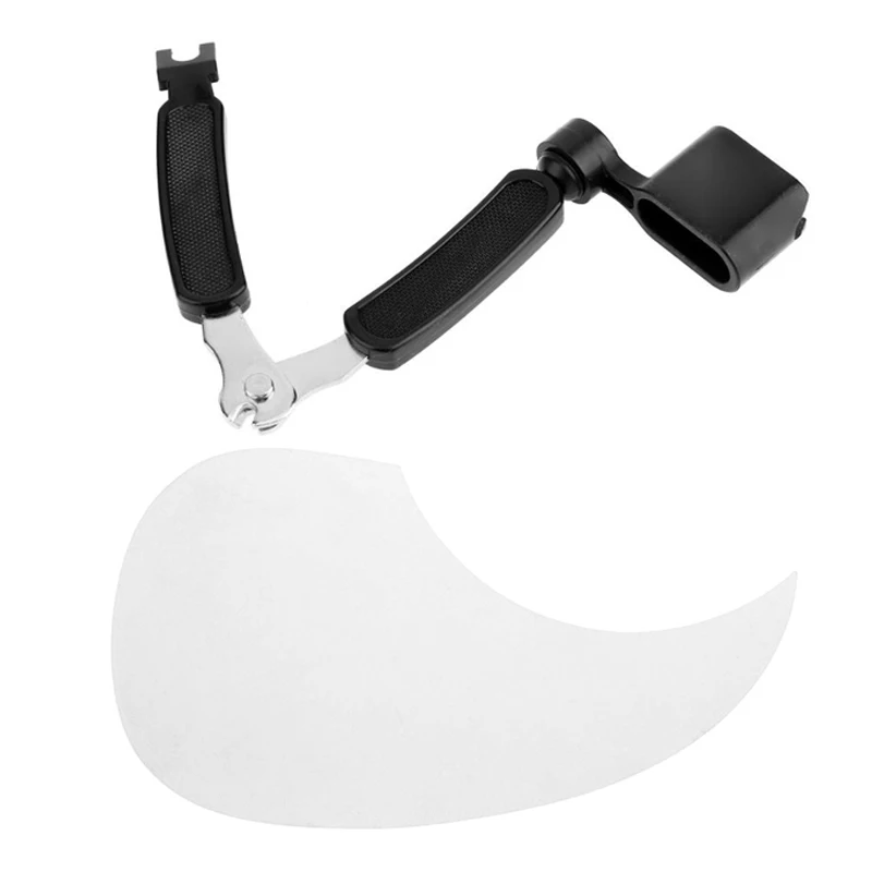 

3 In 1 Guitar Peg String Winder & Transparent Self-Adhesive 41Inch Pick Guard Pvc Protects Guitar Surface (Water Drop)