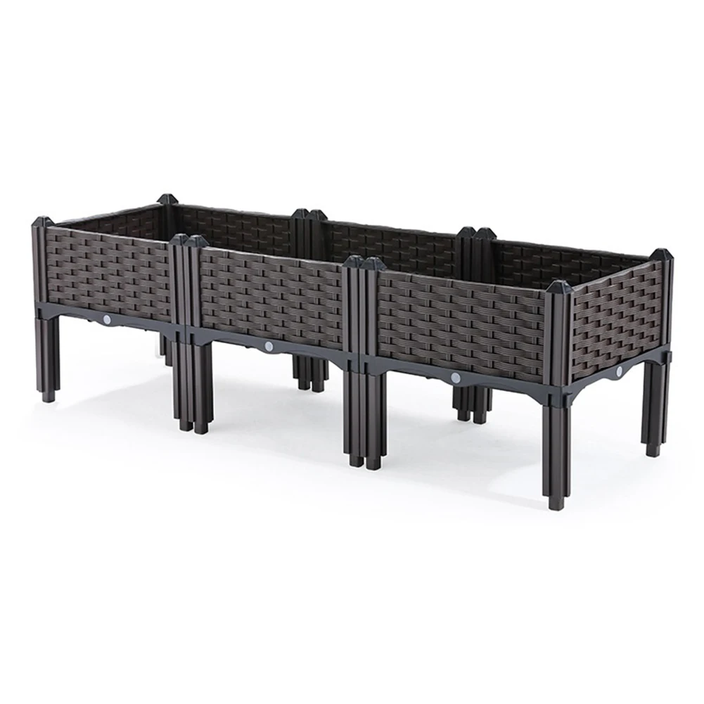 Plastic Raised Garden Bed with Drainage Holes for Patio