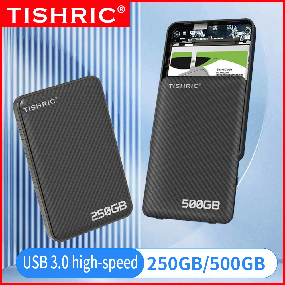 TISHRIC 2.5 Inch Portable External Hard Drive 250GB HDD USB3.0 Mobile Solid Storage Compatible For PC Mac Laptop Gaming Storage