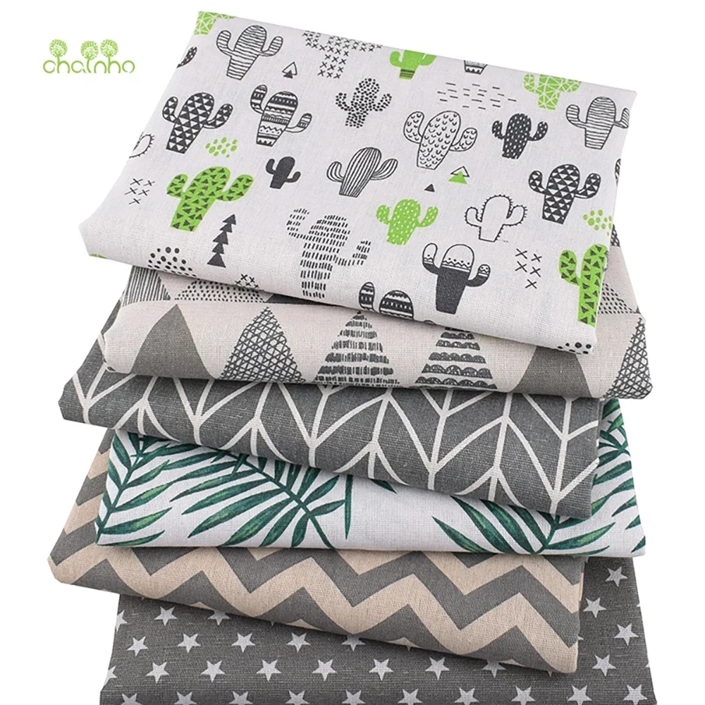 Chainho,Printed Cotton Linen Fabric,DIY Sewing Quilting Material,Cloth For Table,Sofa,Curtain,Bag,Cushion,Furniture Cover,15CL13