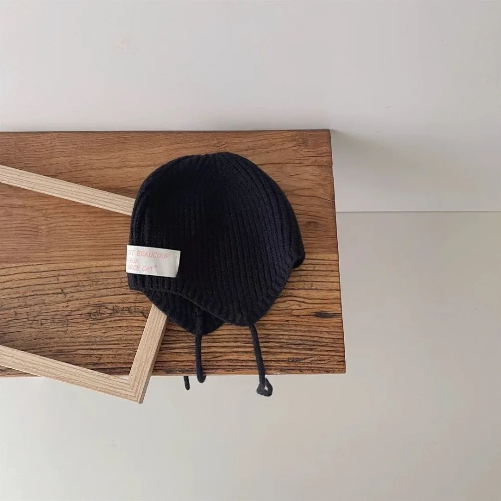 Polyester Fiber Kids Ear Protection Beanie Hat