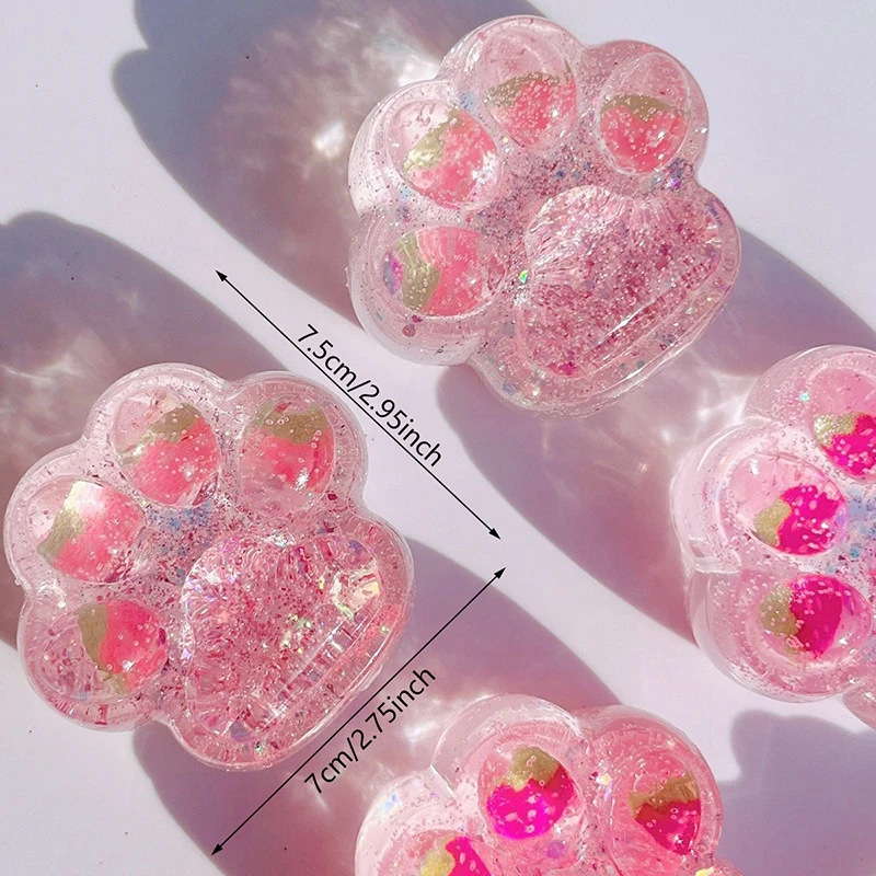 Kawaii Cat Paw Sticky Squeeze Toy Soft Realistic Jelly Glitter Cat's Claw Stress Relief Toys Kids Adults Unique Gifts 2