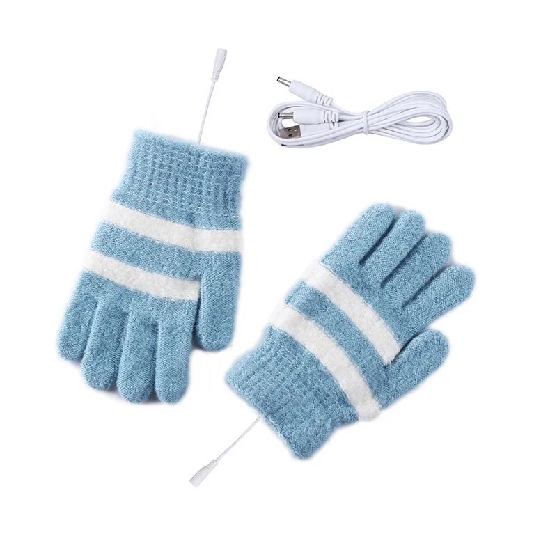 Winter Heated Warming Gloves Cycling Warm Knitted Gloves USB Electric Heating Skiing Women Men Special