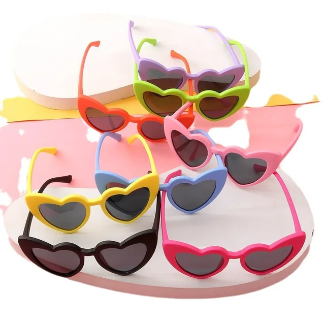 3 Occhiali Da Sole Per Bambina - Forma Cuore, Fiori E Gatto Rosa, Per Et&agrave; 3-8 Anni, Protezione UV