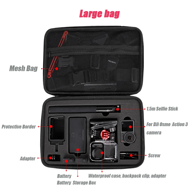 Storage Bag Case For DJI OSMO Action 3 Protective Case Waterproof Carrying Sports Camera Bag Camera Accessories drone accessories dji case