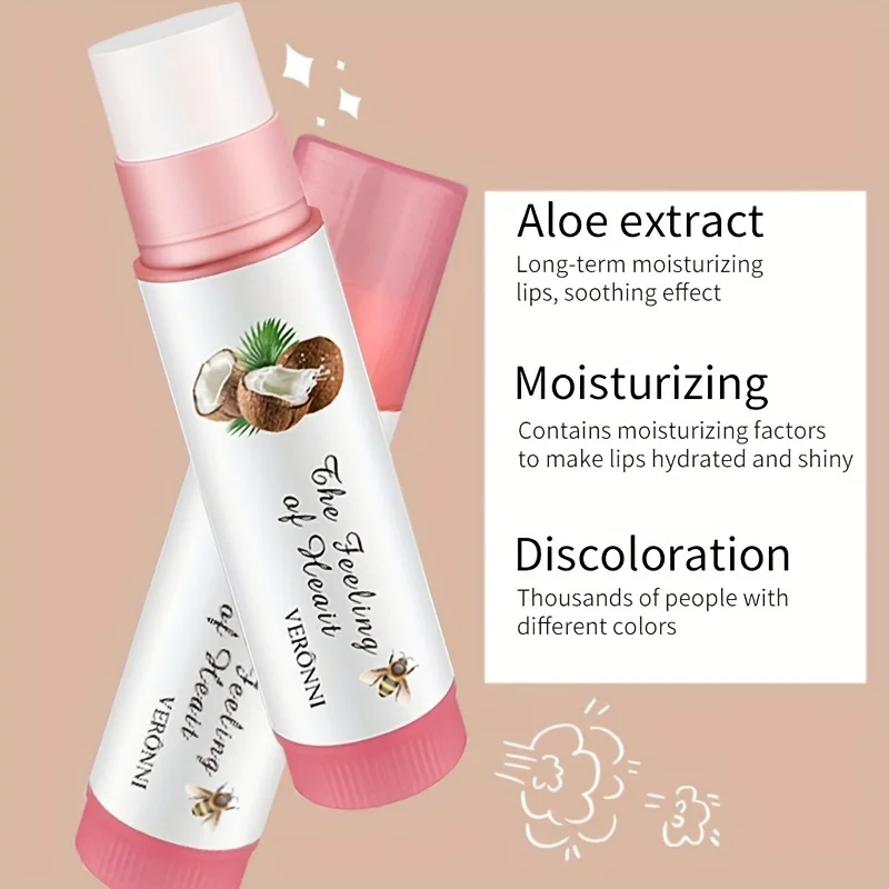 4 Colors Lip Balm Moisturizing Anti-dry Easy To Carry Anti-cracking Colored Lipstick Tint Makeup Lip Care Cosmetics Cute Gloss 3