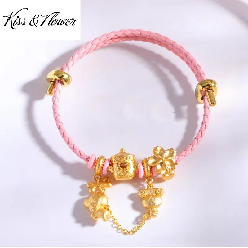 

KISS&FLOWER AC29 Fine Wholesale Fashion Kid Girl Friend Party Birthday Wedding Gift Flower Dog DIY Bead Charm For Bracelet 1pc
