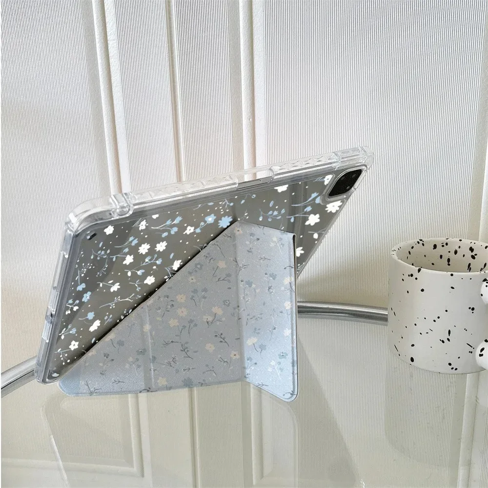 Floral Patterned 3+Y-Fold Tablet Cover