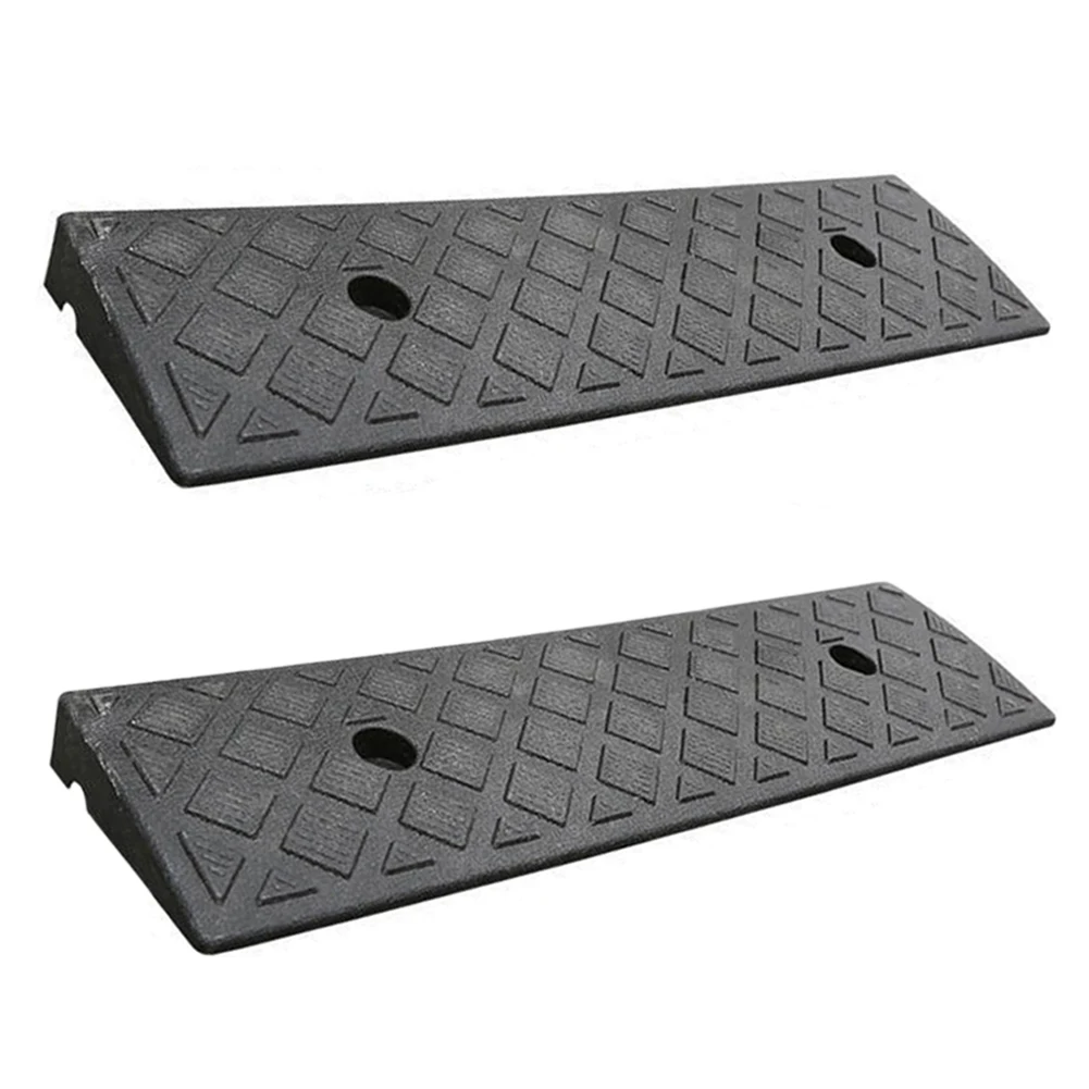 2PCS Plastic Kerb Ramp Non-Slip Threshold Ramp 30mm Height For Car Bicycles Wheelchairs Going Uphill Smooth Transitions
