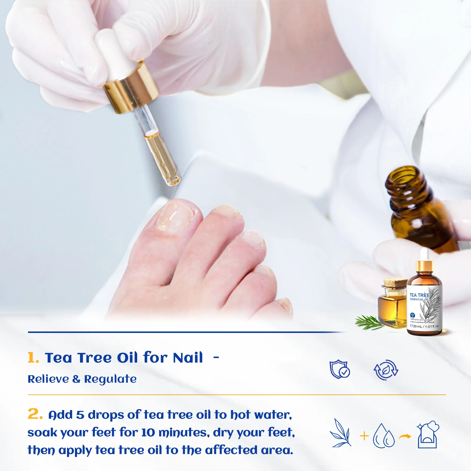 HIQILI Pure Tea Tree Essential Oil - Natural Home Fragrance for Humidifiers and Candles, Various Size Options