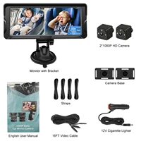 Автомобильная детская камера, двухканальный 6,8-дюймовый дисплей 1080P с 2 ИК-ночными камерами и 150 °   Широкоугольная автомобильная детская камера — изображение 2