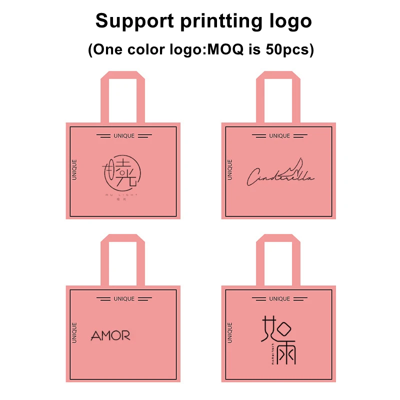 StoBag 50pcs Wholesale Non-woven Shopping Tote Bag Shoulder Eco Fabric Large Reusable Storage Portable Custom Logo(Extra Fee) 6