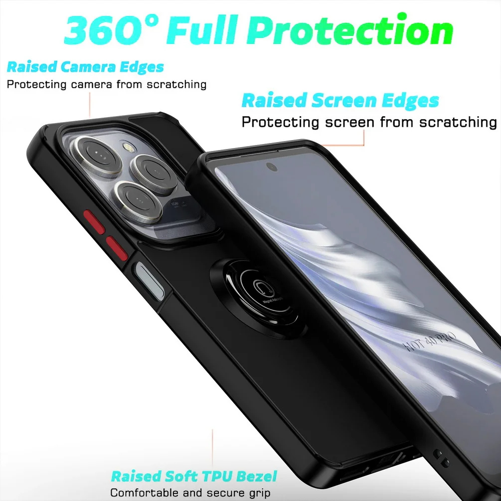 Universal Rotatable Phone Case with Car Holder Finger Ring and Bracket