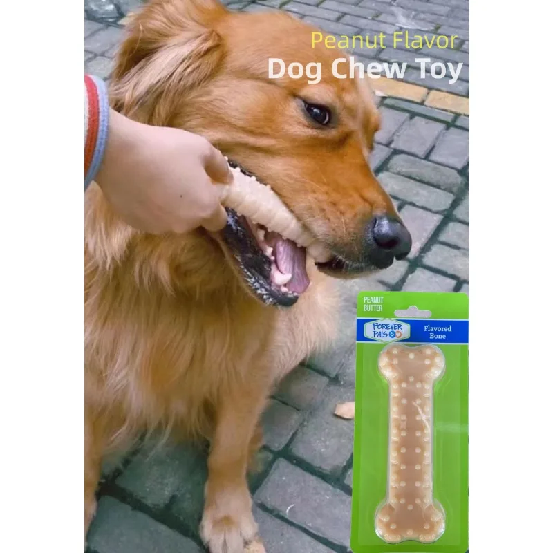 

Dog Chew Toys for Aggressive Chewers Rugged Chewers Interactive Peanut Flavored Nylon Bone Teeth Cleaning Sticks Pet Toys(2PCS)