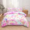 Purple Unicorn Bedding Set, Comforter Set Twin For Teen Girls And Boys,Printed Galaxy Bed Sets With Pillowcases King Queen Size 3