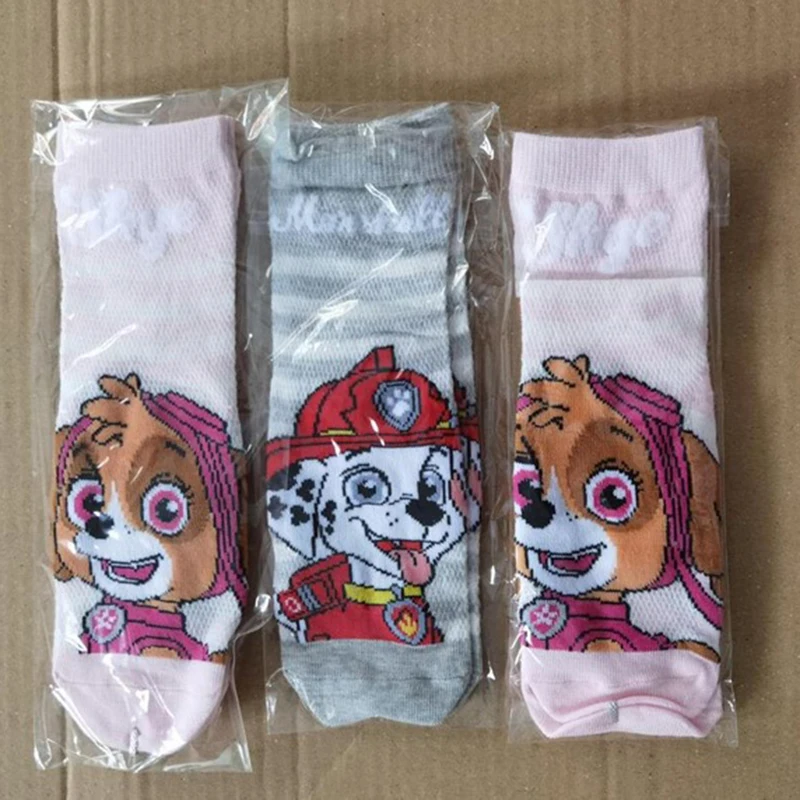 thumbnail image 1 of 6 piezas = 3 pares de calcetines de algodón genuinos de la Patrulla Canina para primavera, verano y otoño para bebés, calcetines para niños Chase Skye, regalo de cumpleaños para niños de 3 a 8 años, 1 of 5