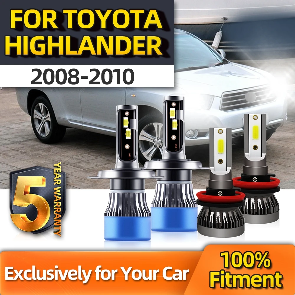 

Crossfox H11 Fog Lights 15000LM Led Bulbs High Low Lamp All-in-one H4 110W Car Headlight For Toyota Highlander 2008 2009 2010