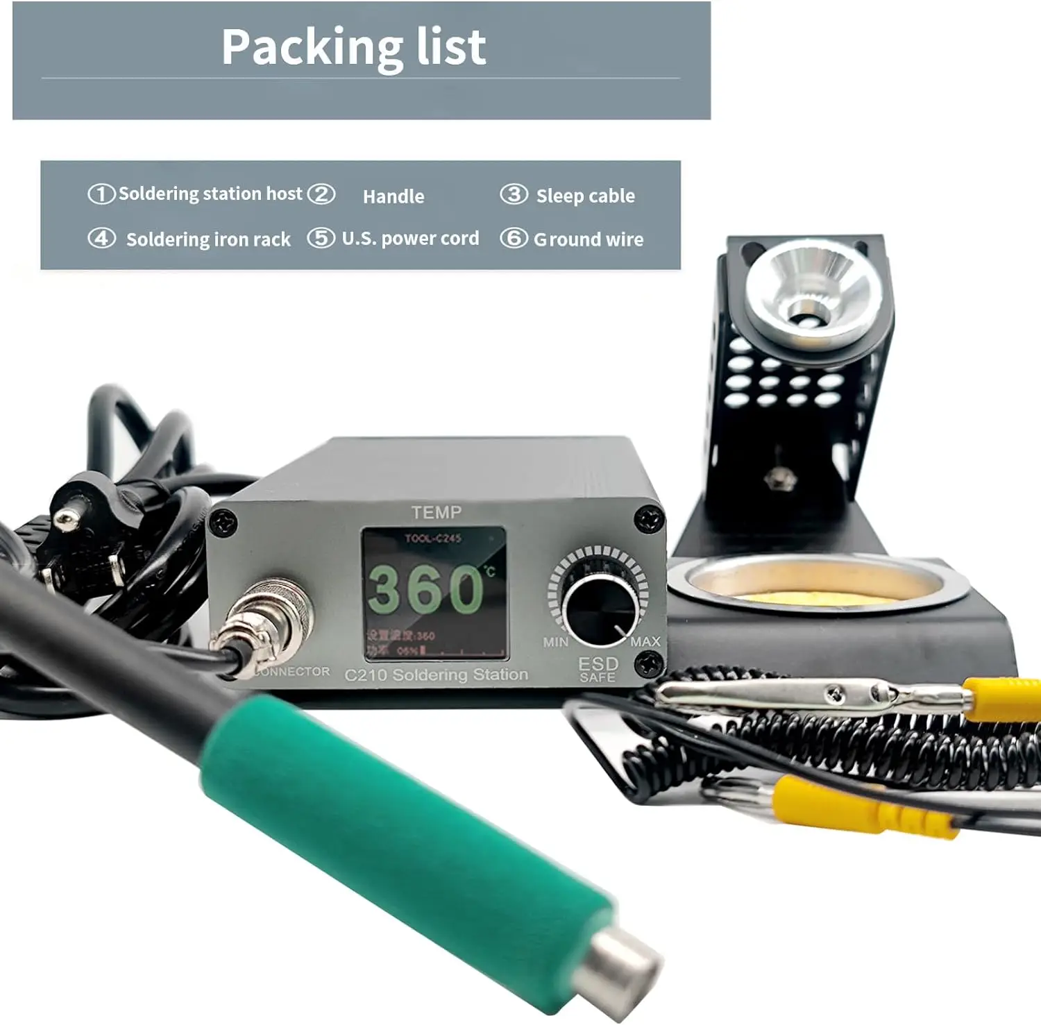 YUANPIN T210 Electronics Soldering Station 75W LED Display Digital JBC Soldering Iron Quick Heating Mobile Phone Repair Tool 6