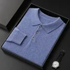 Autumn And Winter New 100% Cashmere Sweater POLO Collar Solid Color Casual Versatile Temperament Fashionable Sweater For Men 4