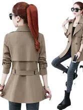 

2022 New Autumn Jacket Women Long Sleeve Causal Windbreaker Famale Double-breasted Basic Jackets Spring Outwear LR2353