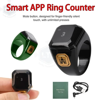 Contatore Smart App con Anello, Display Digitale OLED, Contatore Bluetooth, Promemoria Orario, Contatore Indossabile per Preghiere