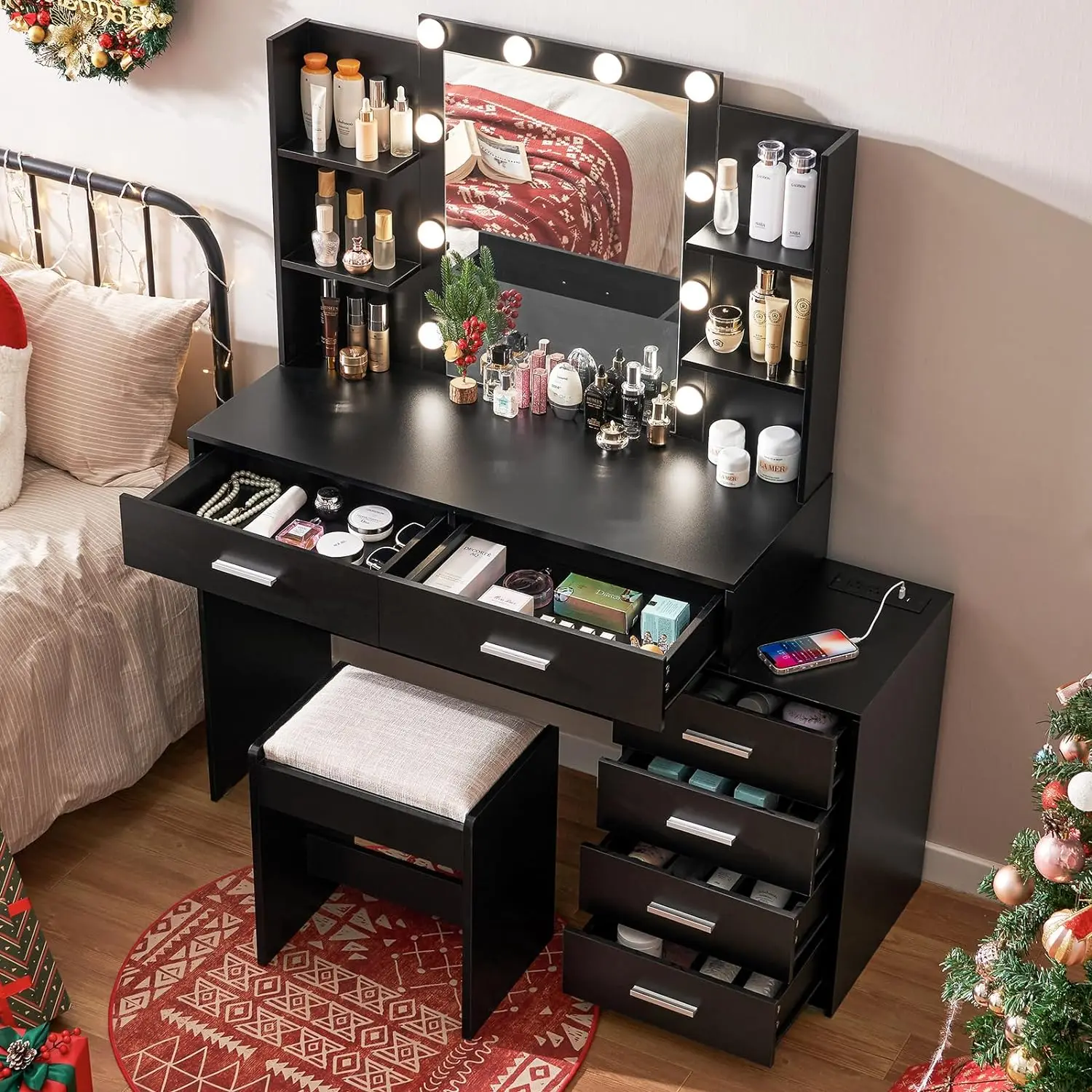 Black makeup vanity set deals